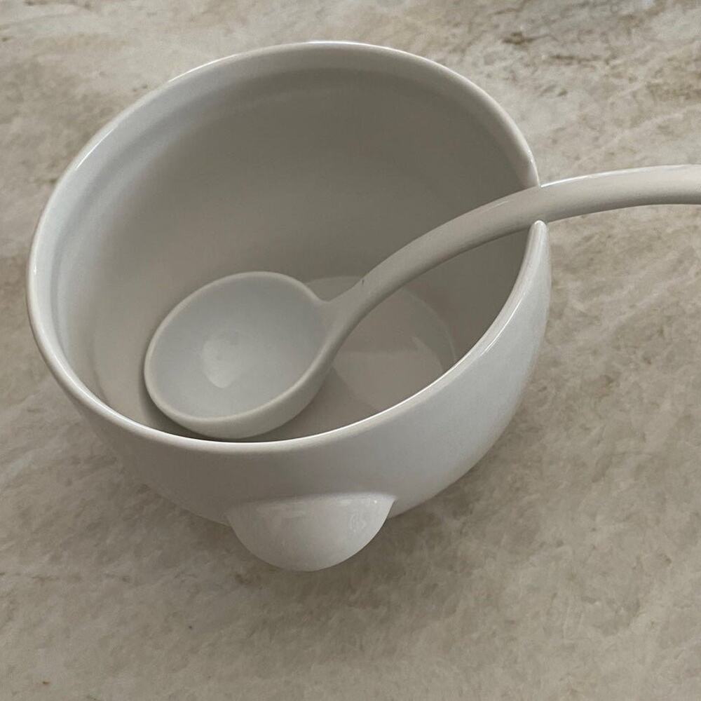 Pottery Barn The Great White soup tureen serving bowl with ladle
